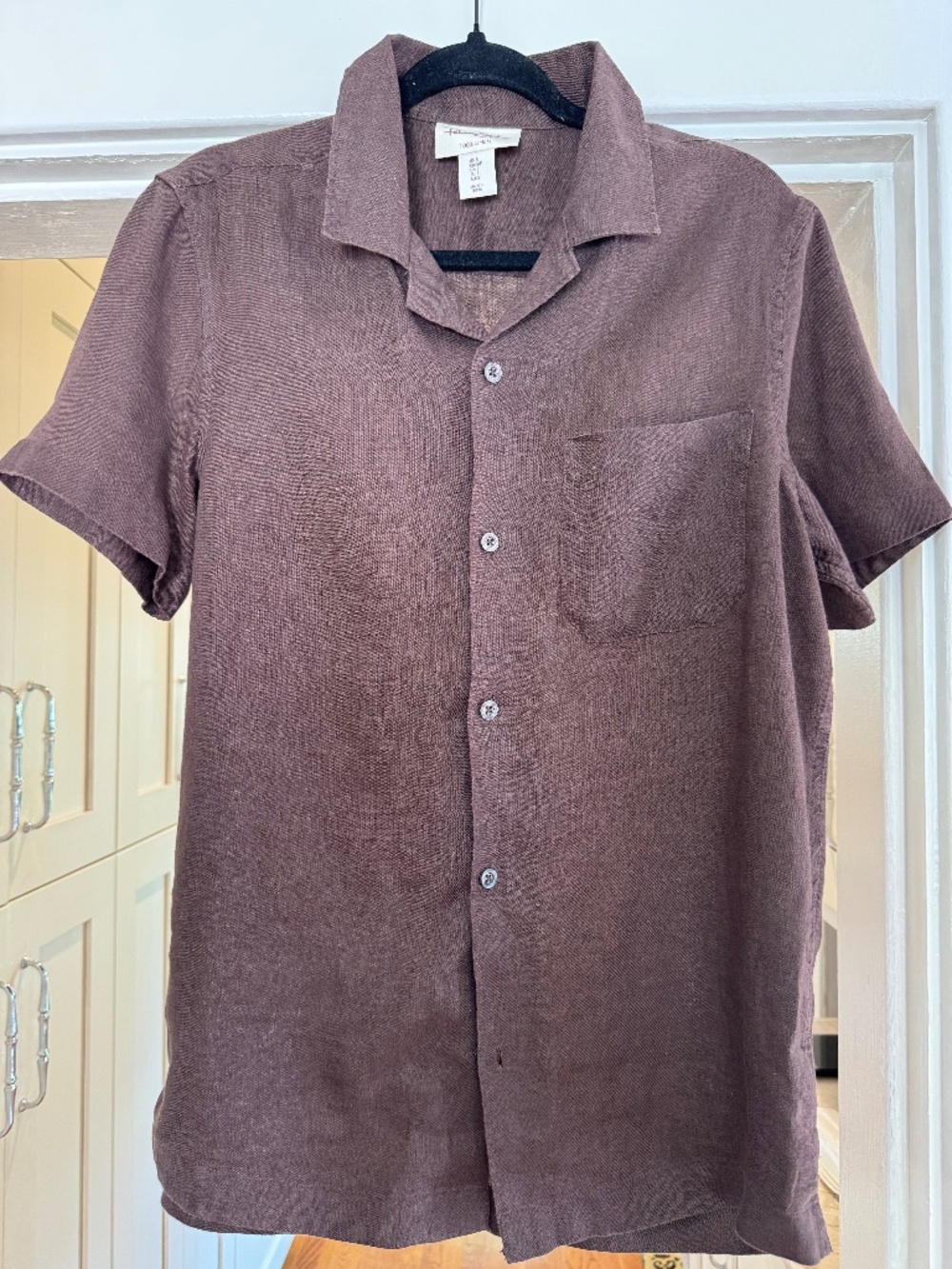 Panama Jack Brown Linen Short Sleeve  Shirt. Size S